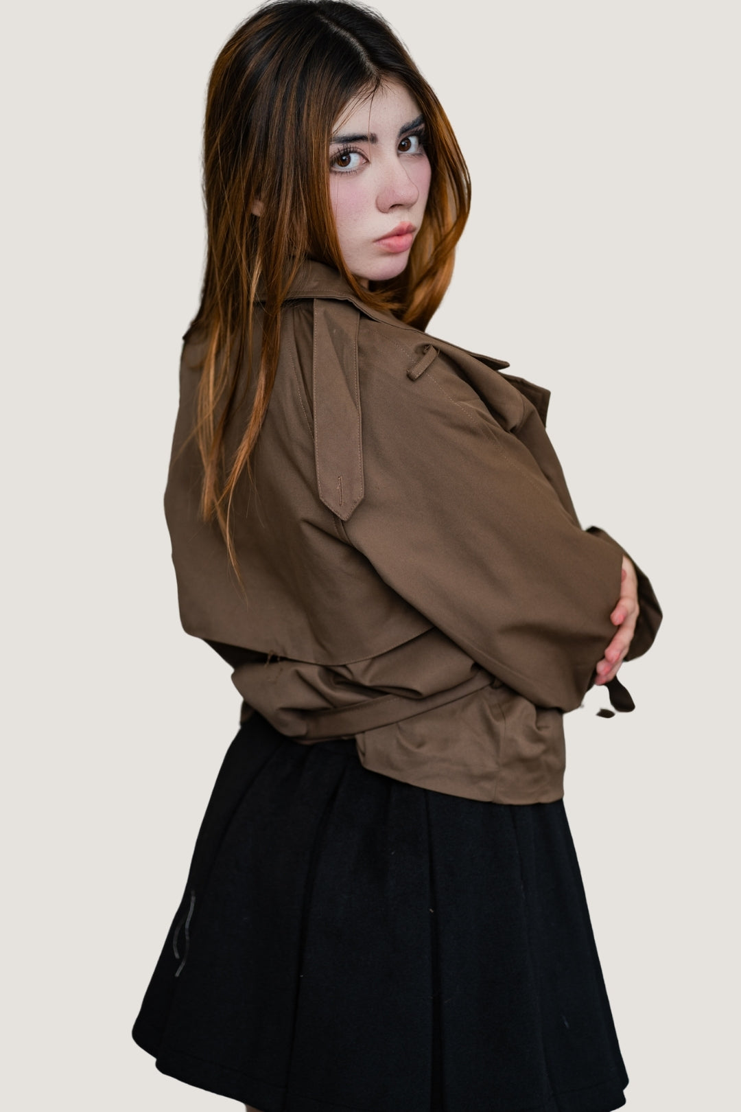 Falda Tableada Polar Negra