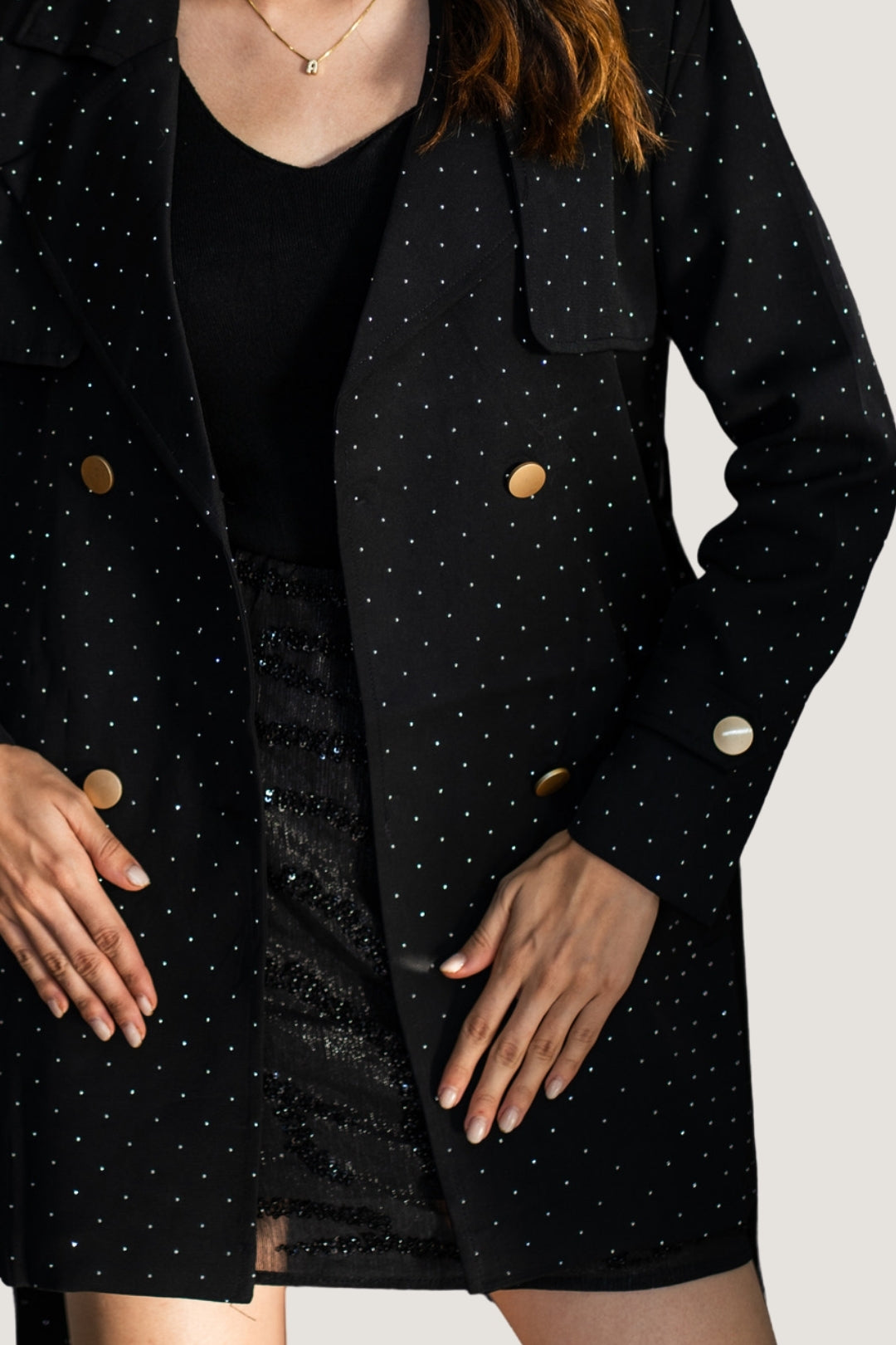 Falda de Lentejuela Negra | Brillo Festivo y Ligereza