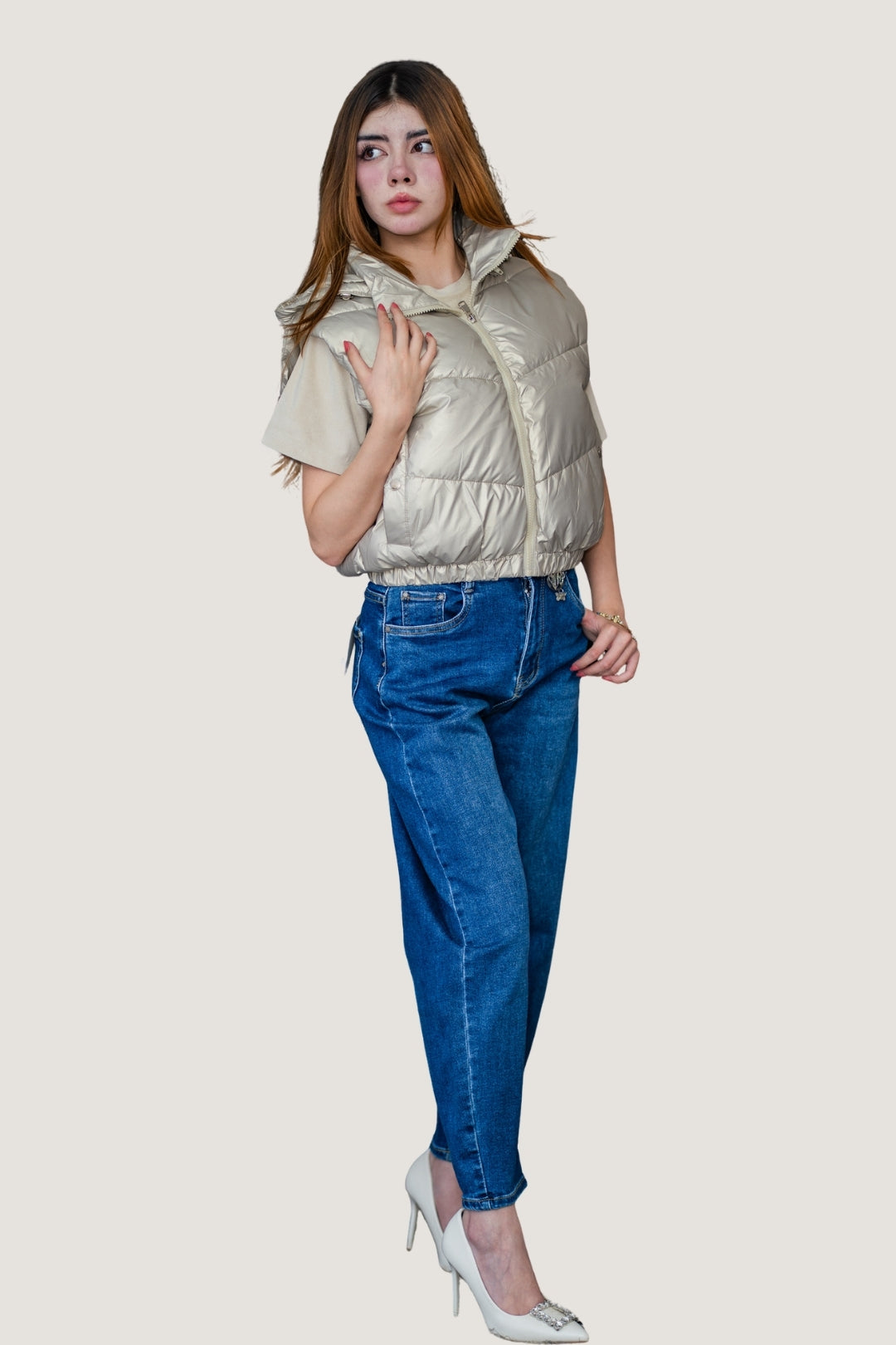 Jeans Boyfriend Fit Liso | Mezclilla Azul Oscuro