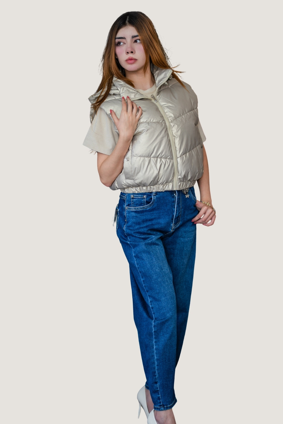 Jeans Boyfriend Fit Liso | Mezclilla Azul Oscuro