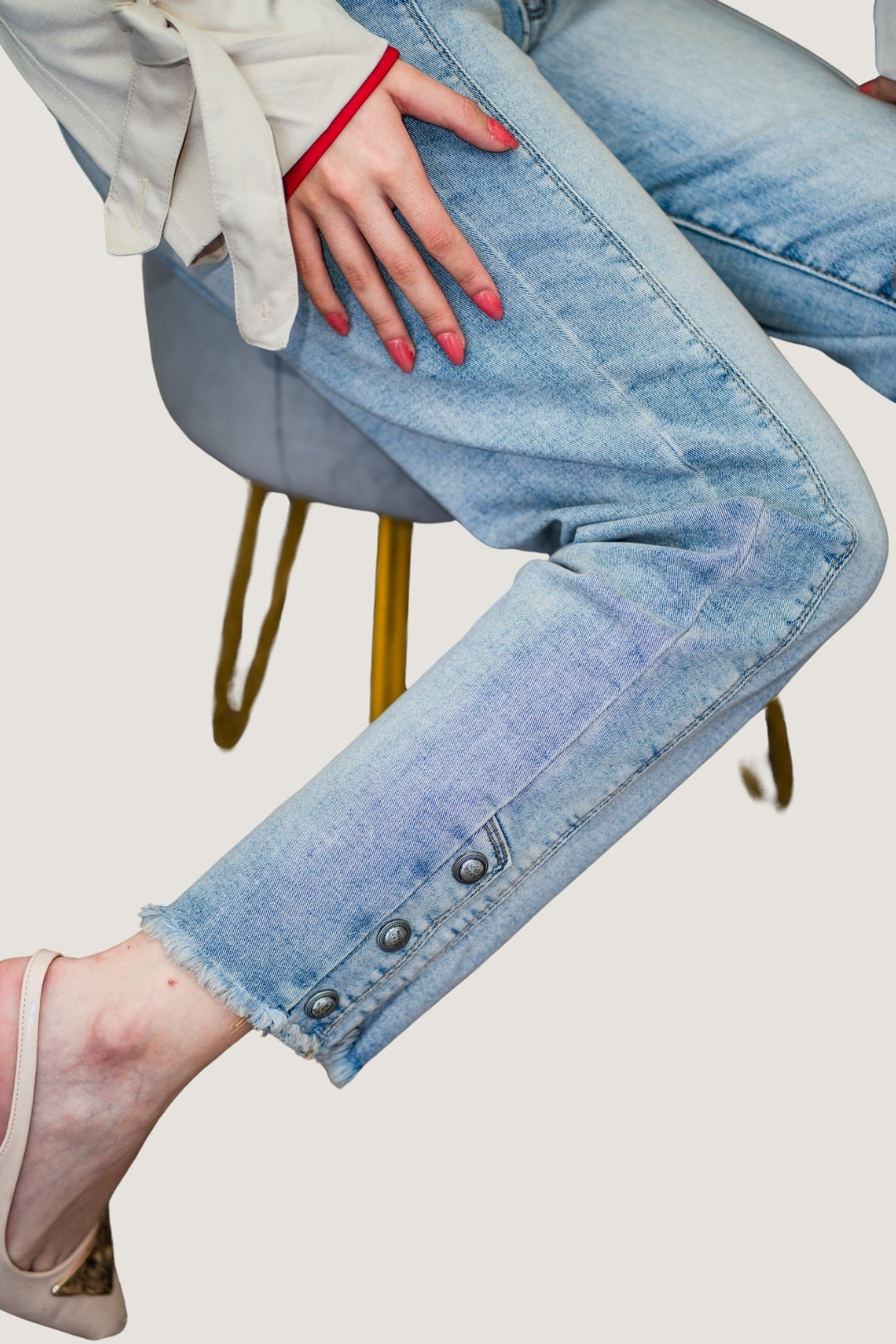 Jeans Balloon Fit Liso | Mezclilla Azul