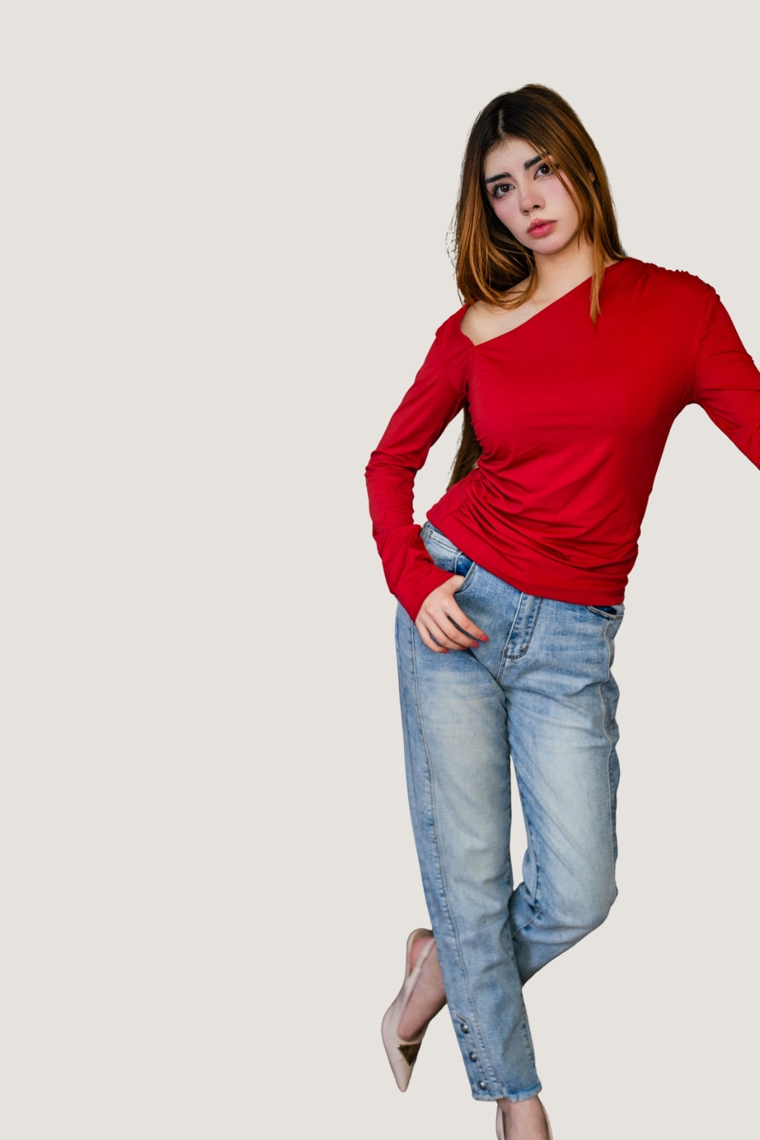 Jeans Balloon Fit Liso | Mezclilla Azul