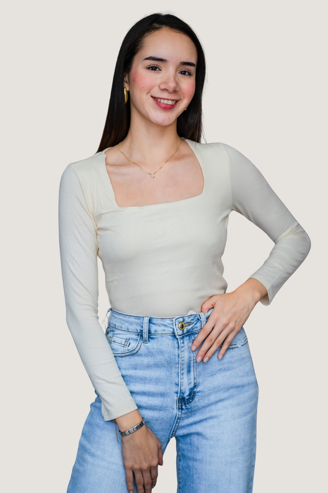 Jeans Wide Pants Liso | Corte Clásico y Fluido | Mezclilla Azul Claro