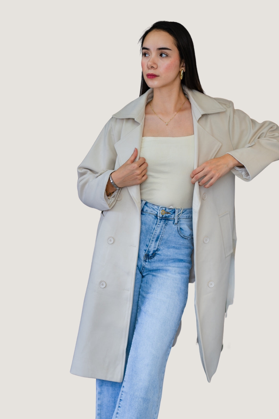 Jeans Wide Pants Liso | Corte Clásico y Fluido | Mezclilla Azul Claro