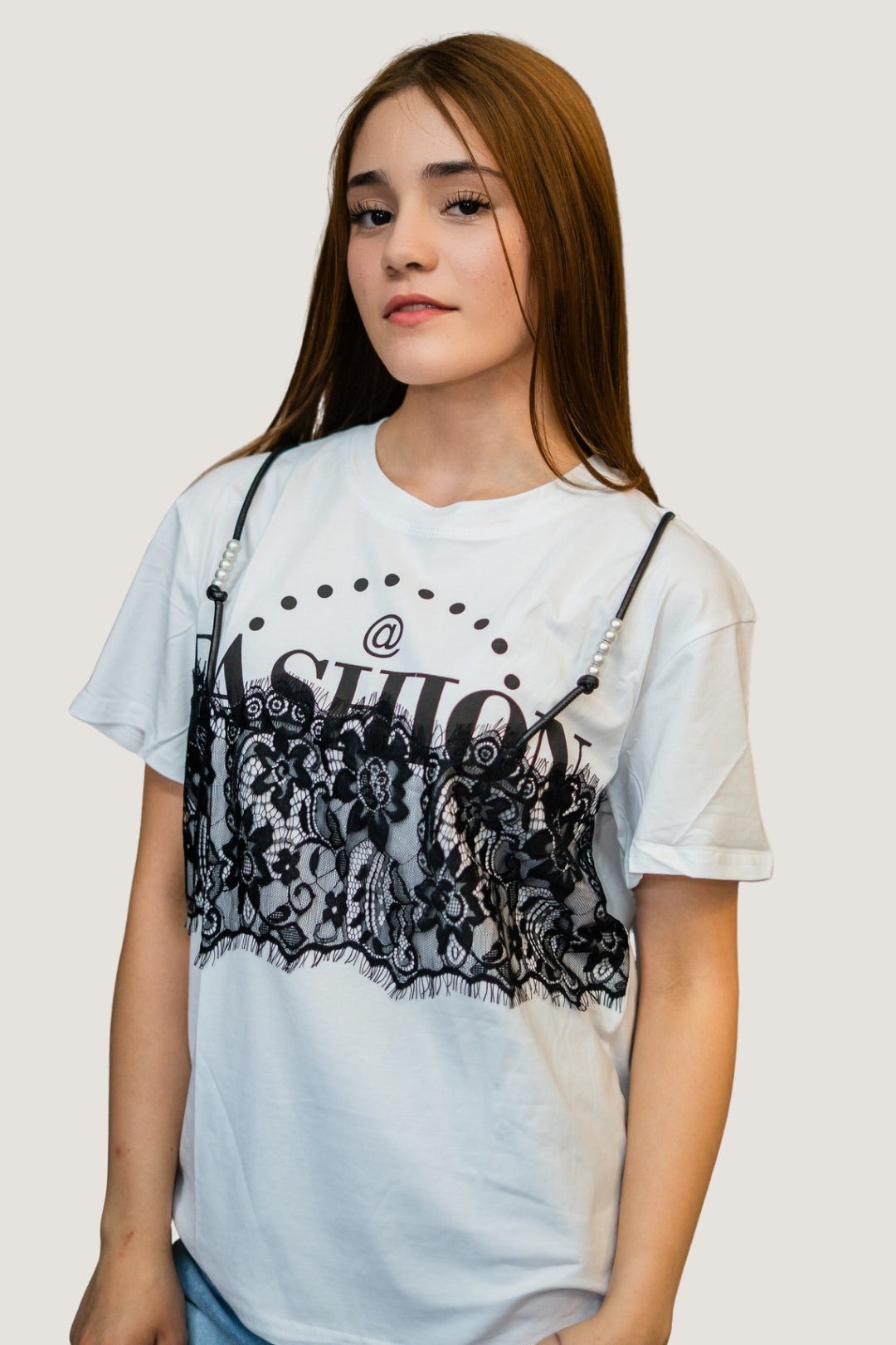 Playera Fashion de Tirantes | Algodón, Encaje y Detalles