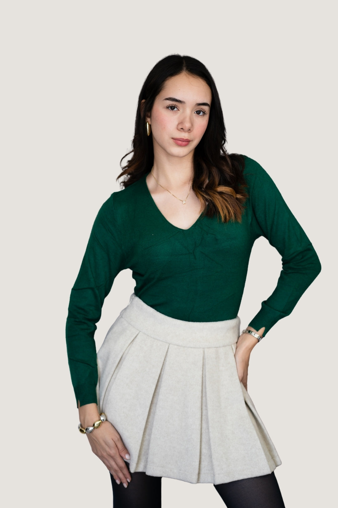 Blusa de Tejido Tipo Suéter | Algodón con Elastano | Suavidad Ligera y Ajuste Confortable