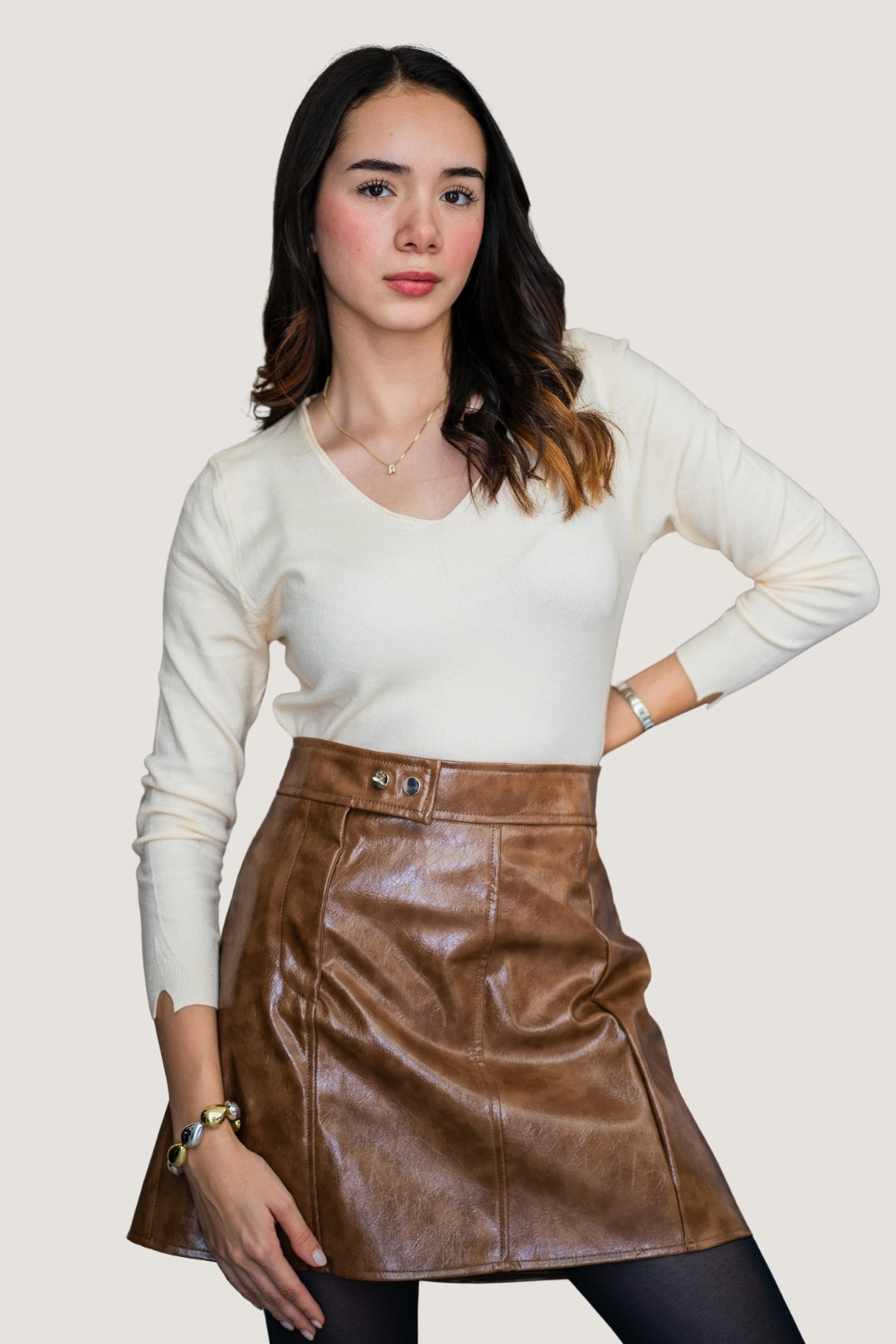 Blusa de Tejido Tipo Suéter | Algodón con Elastano | Suavidad Ligera y Ajuste Confortable