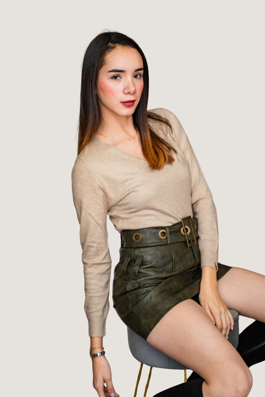 Blusa de Tejido Tipo Suéter | Algodón con Elastano | Suavidad Ligera y Ajuste Confortable