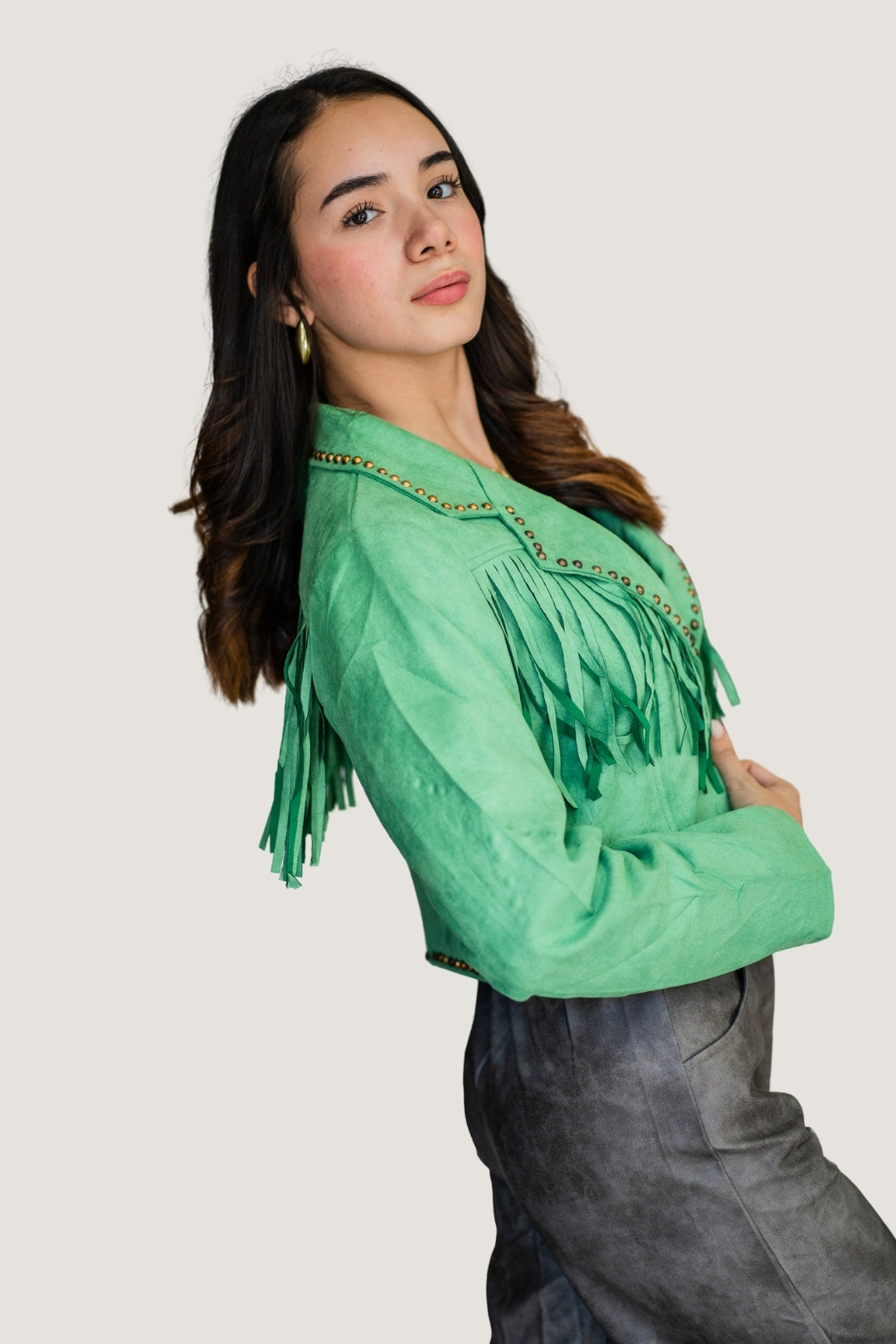 Chamarra Estilo Vaquero con Estoperoles Metálicos