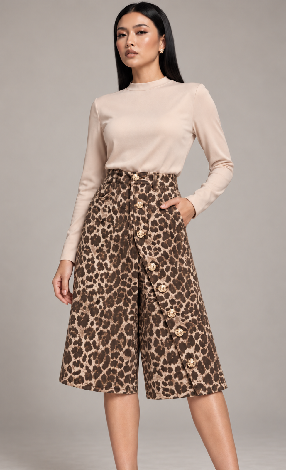 PANTALÓN BERMUDA LEOPARD CHIC