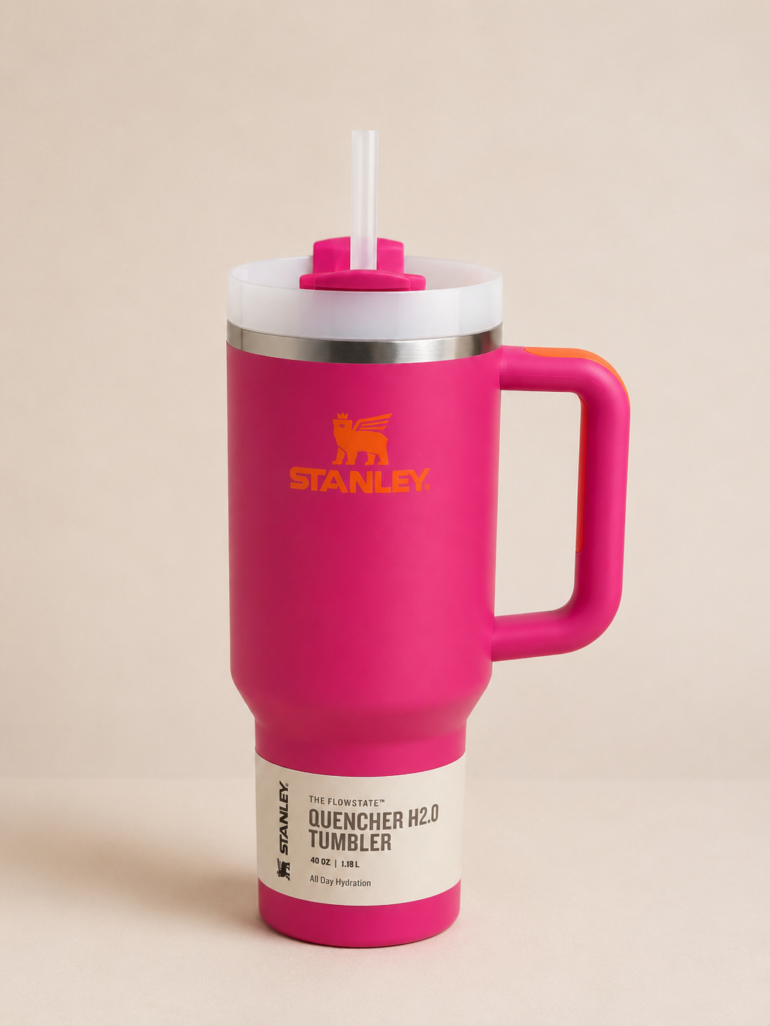 STANLEY QUENCHER H2.0 40 OZ ROSA CON NARANJA