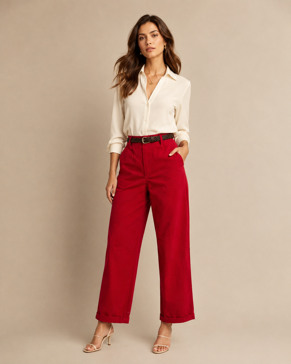 PANTALÓN WIDE LEG ROJO