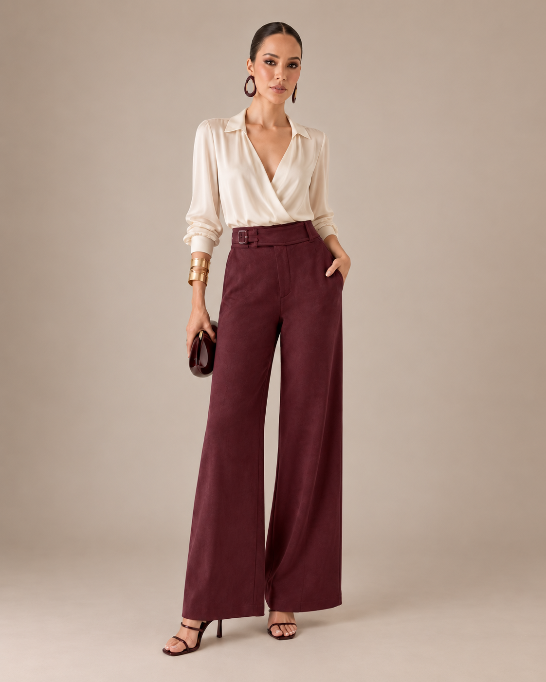 PANTALÓN BURGUNDY ELEGANCE