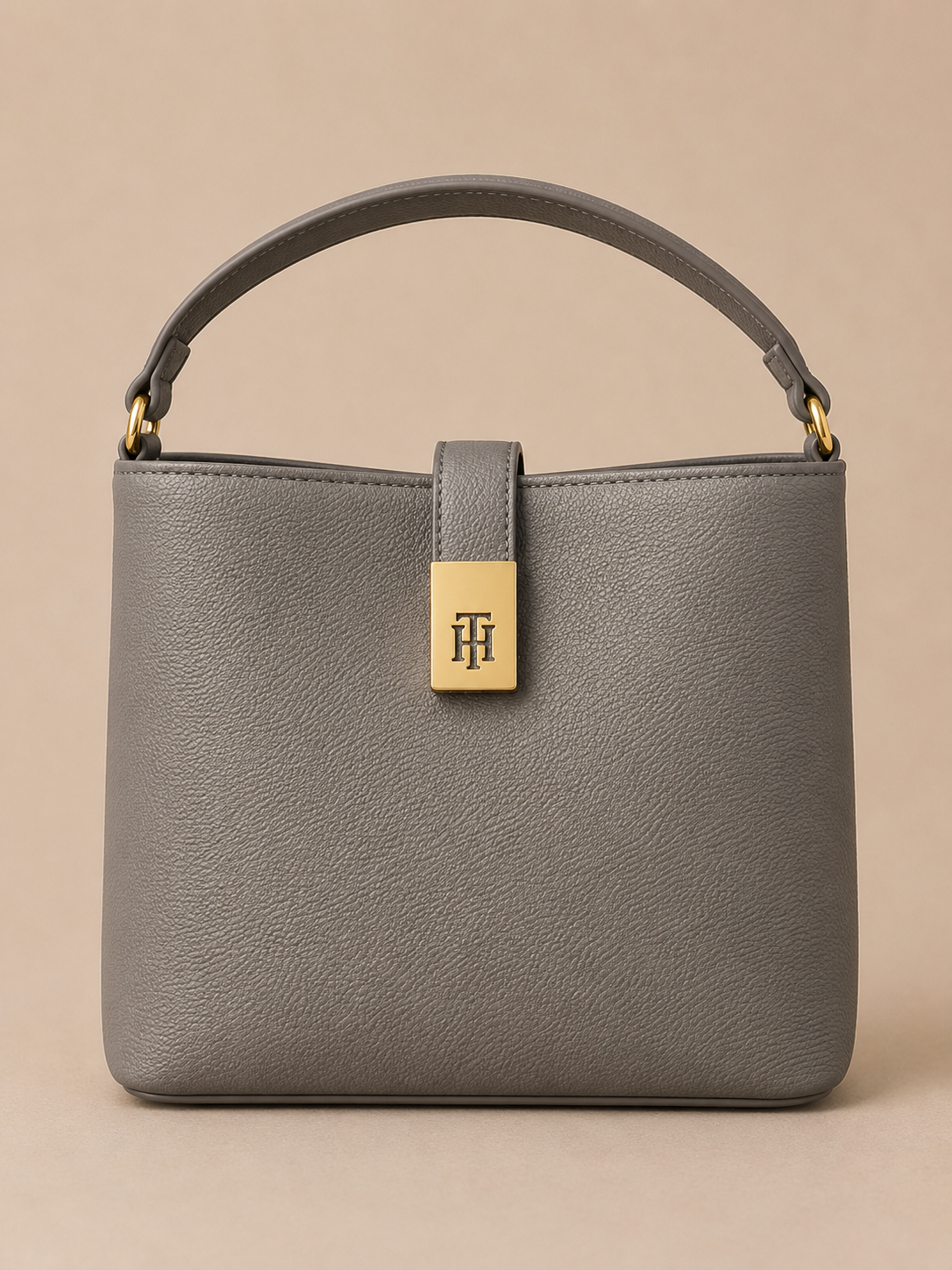 BOLSA TOMMY HILFIGER TAUPE ESTRUCTURADA