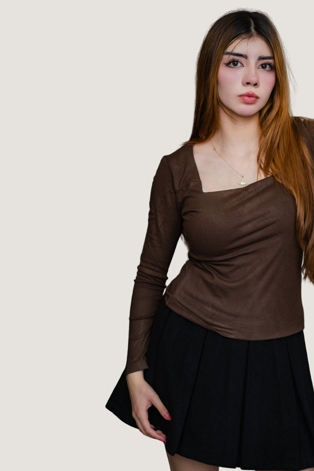 Falda Tableada Polar Negra