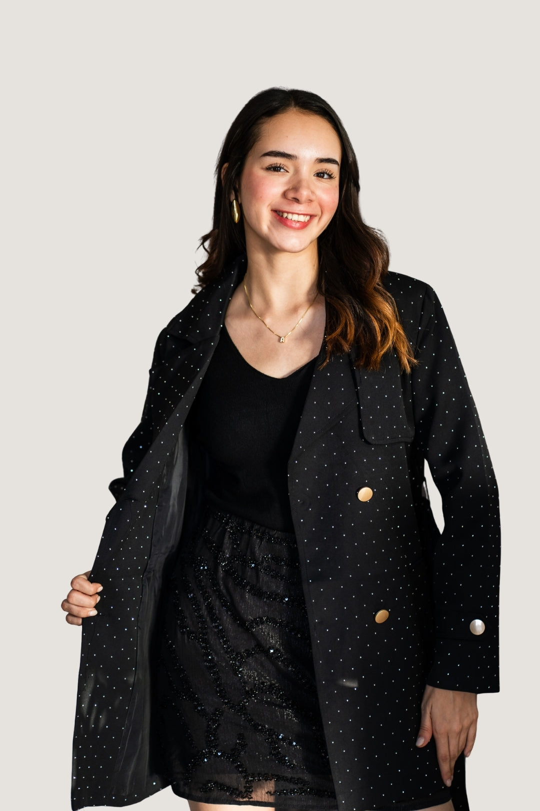 Falda de Lentejuela Negra | Brillo Festivo y Ligereza
