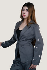 Conjunto de Blazer y Pantalón "Crystal Set" Gris