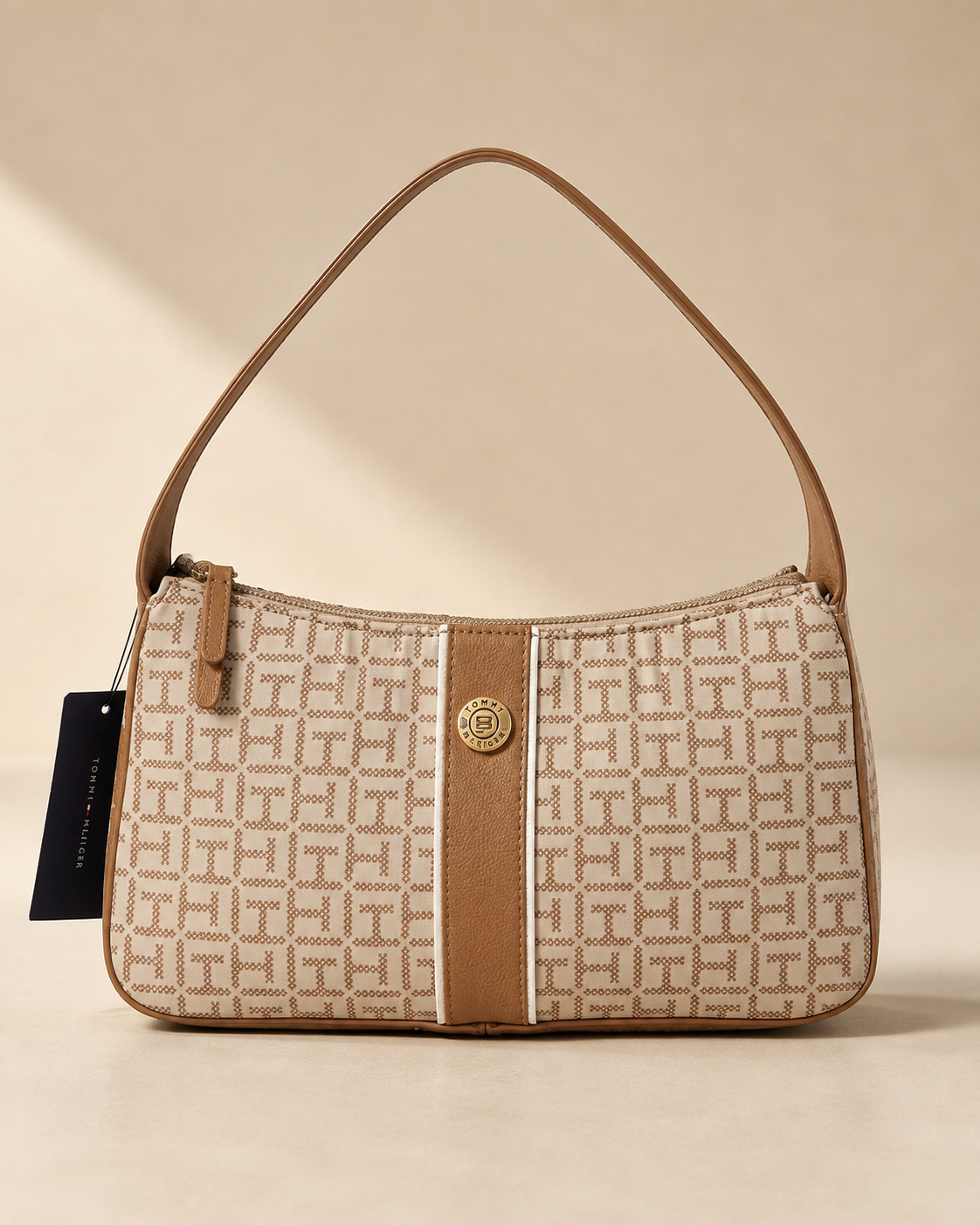 BOLSA TOMMY HILFIGER MONOGRAMA BEIGE