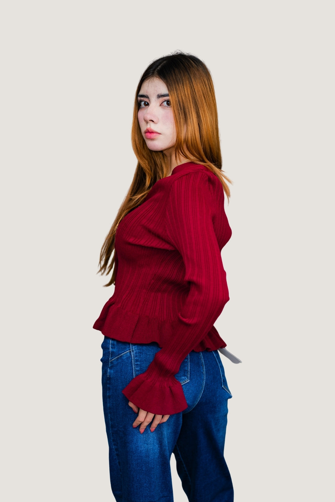 Jeans Boyfriend Fit Liso | Mezclilla Azul Oscura 