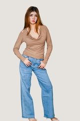 Jeans Wide Pants Liso | Mezclilla "Classic Blue" Esencial