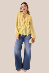 Lemon Ruffle Blouse
