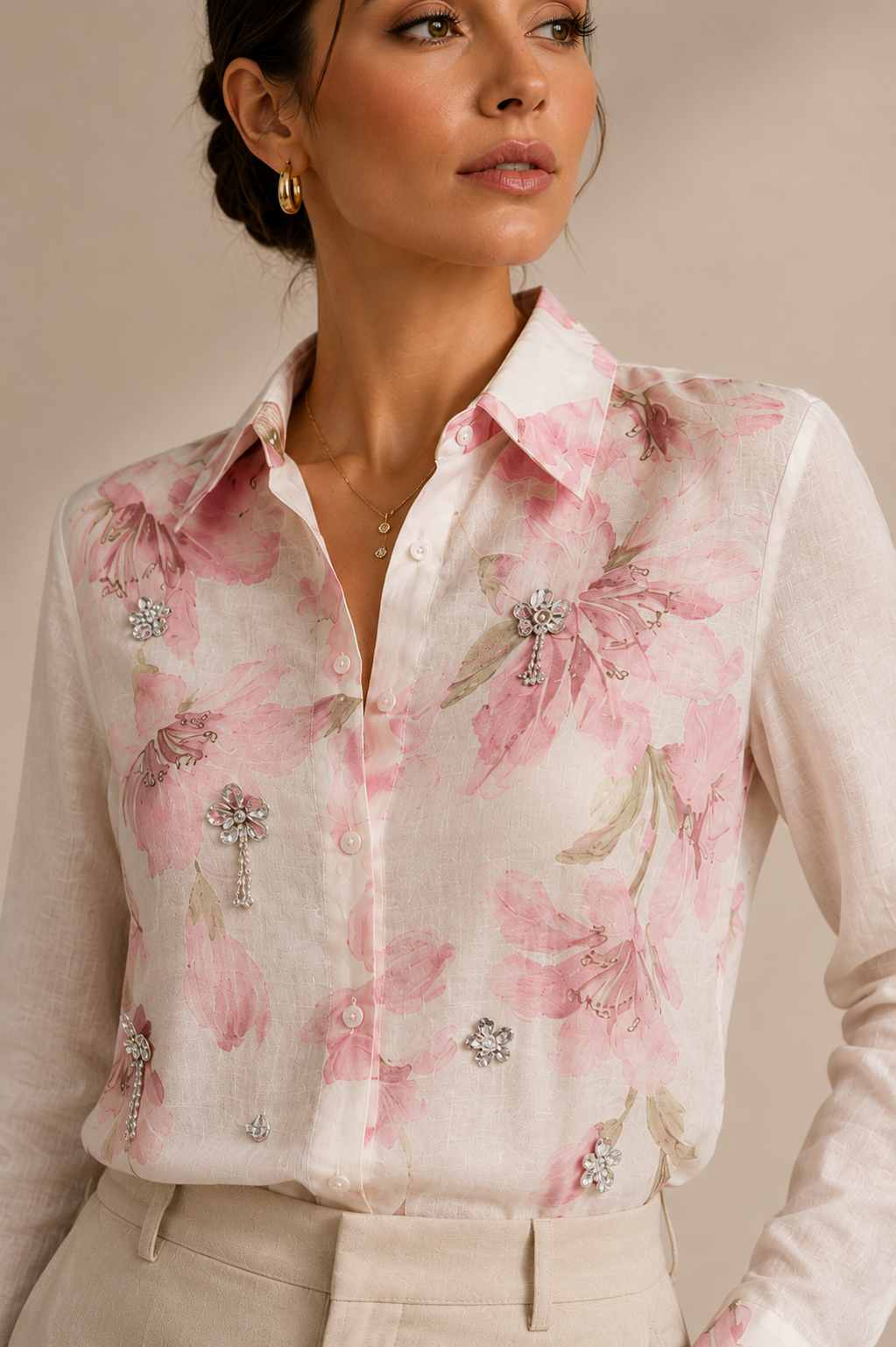 Blusa Lilas Rosas