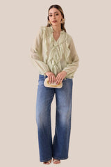 Sage Ruffle Blouse