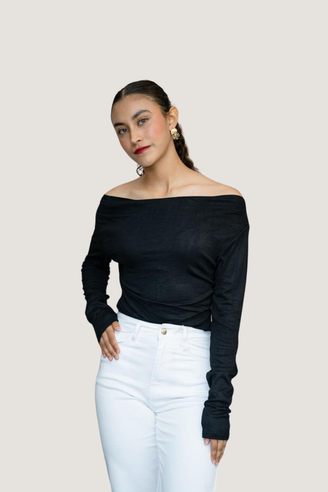 Blusa Manga Larga Cuello Colgado