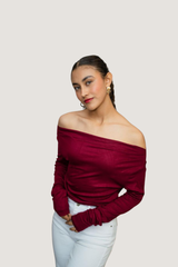 Blusa Manga Larga Cuello Colgado