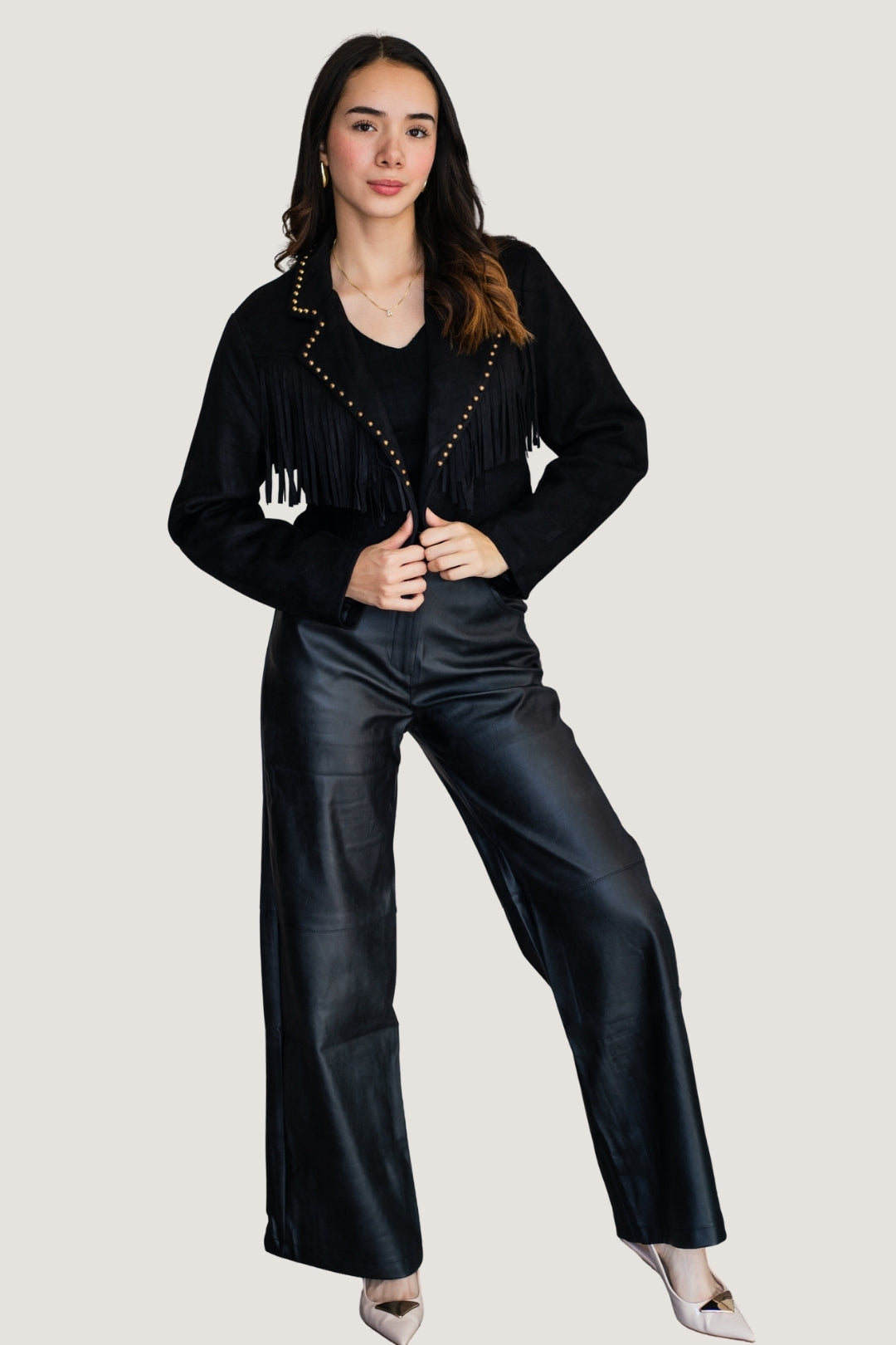 Pantalón de Vinipiel Liso | Estilo Audaz y Vanguardista