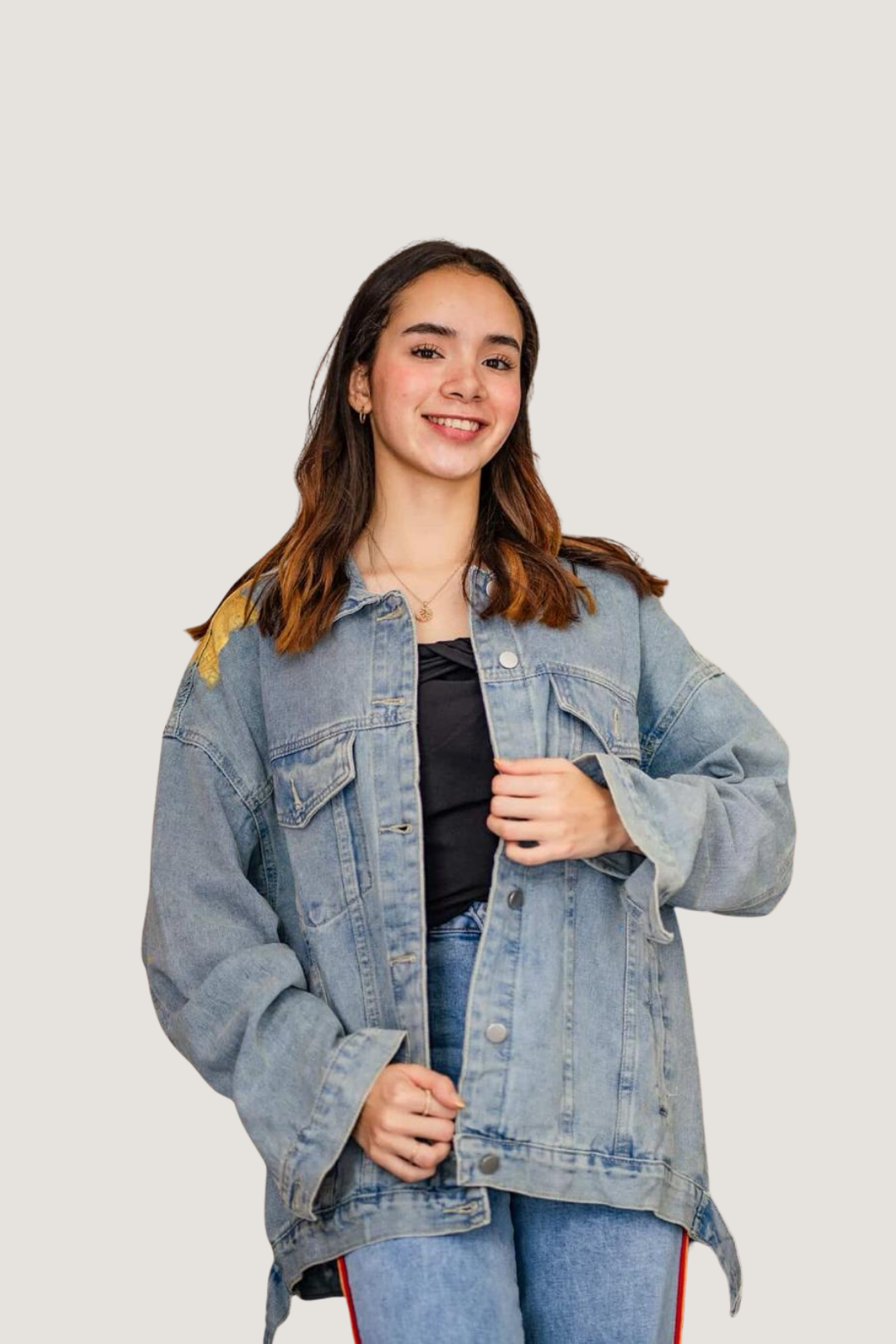 Chamarra de Mezclilla Pintada a Mano Estilo 