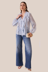 Sky Ruffle Blouse