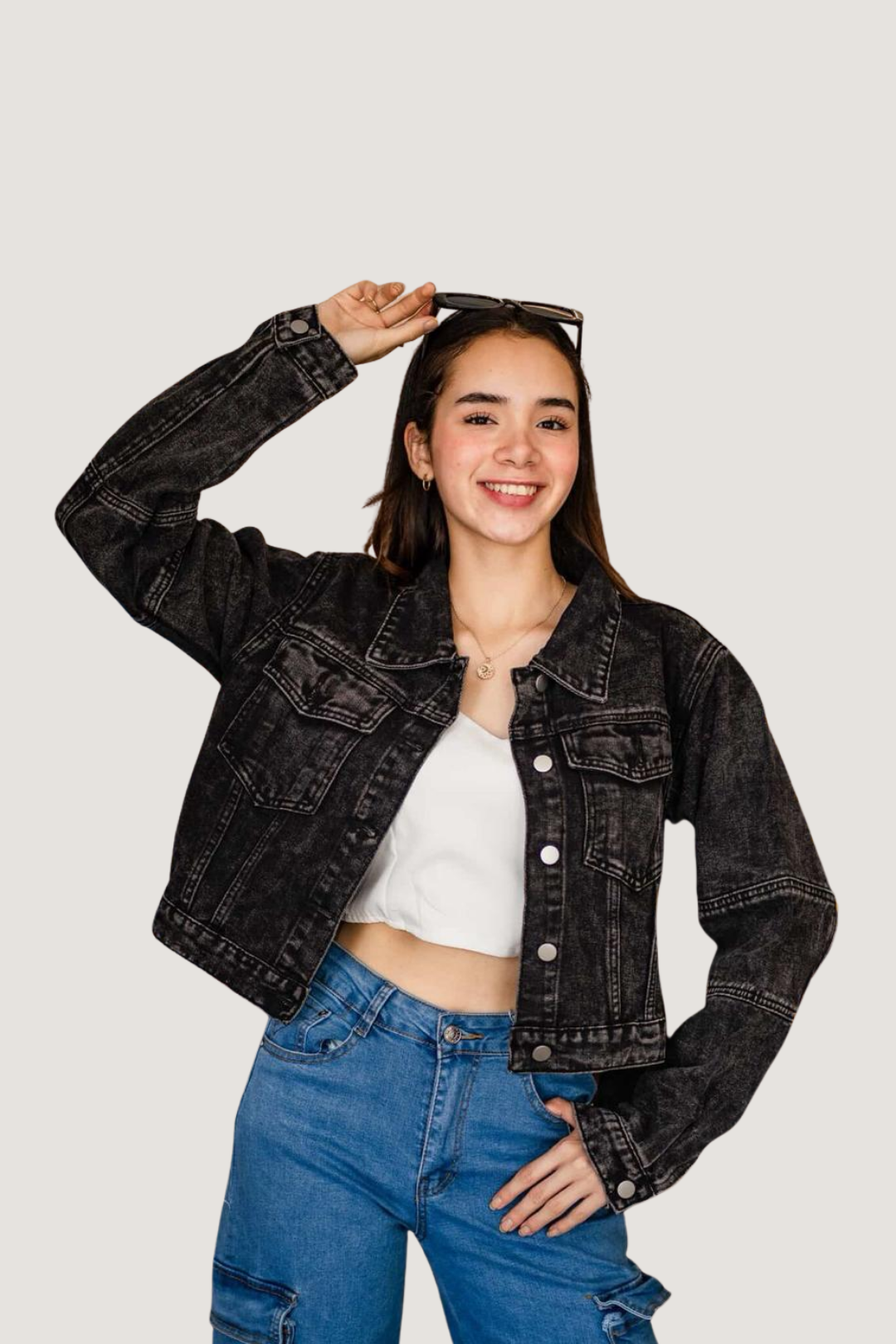 Chamarra de Mezclilla Pintada a Mano Diseño 