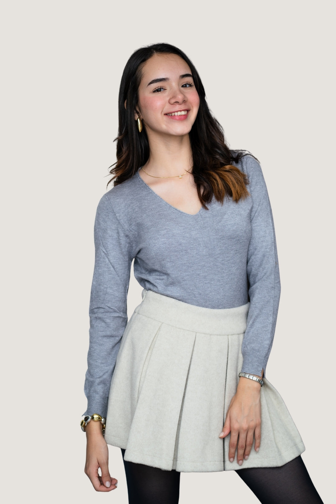 Blusa de Tejido Tipo Suéter | Algodón con Elastano | Suavidad Ligera y Ajuste Confortable