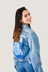 Chamarra de Mezclilla Pintada a Mano Diseño "La Noche Estrellada"