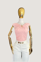 Blusa Escote Corazón con Herraje