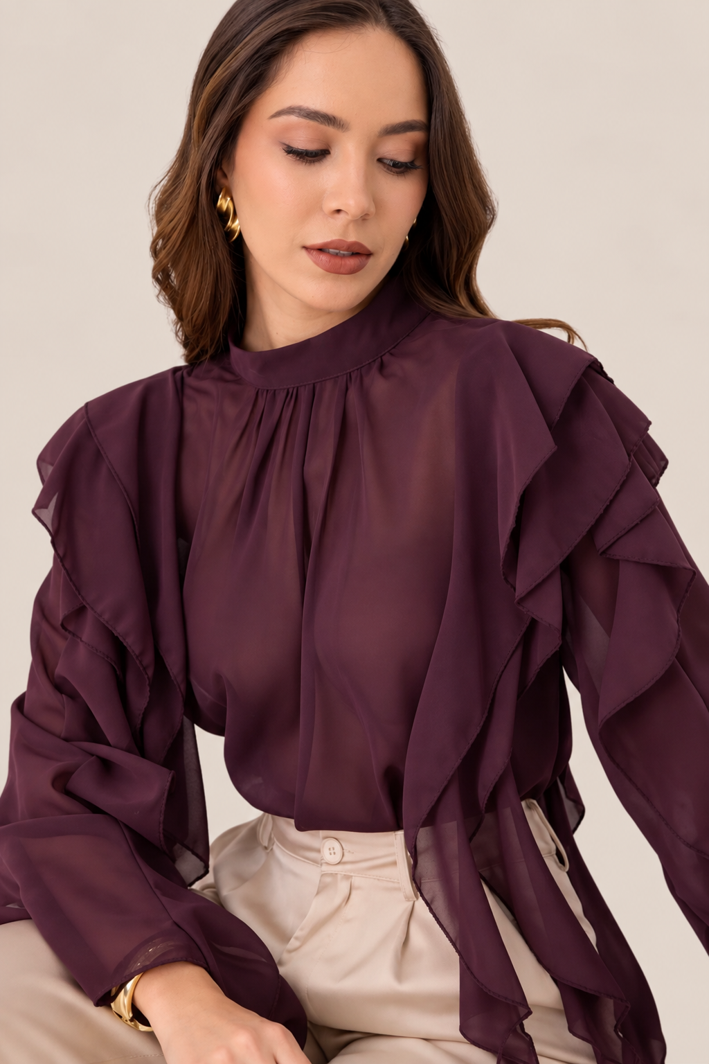 BLUSA BORDEAUX ROMANCE