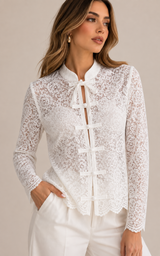 BLUSA ENCAJE ROMÁNTICA BLANCA