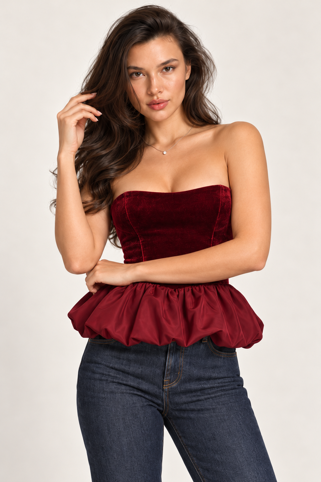 BLUSA VINO TERCIOPELO AMÉLIE