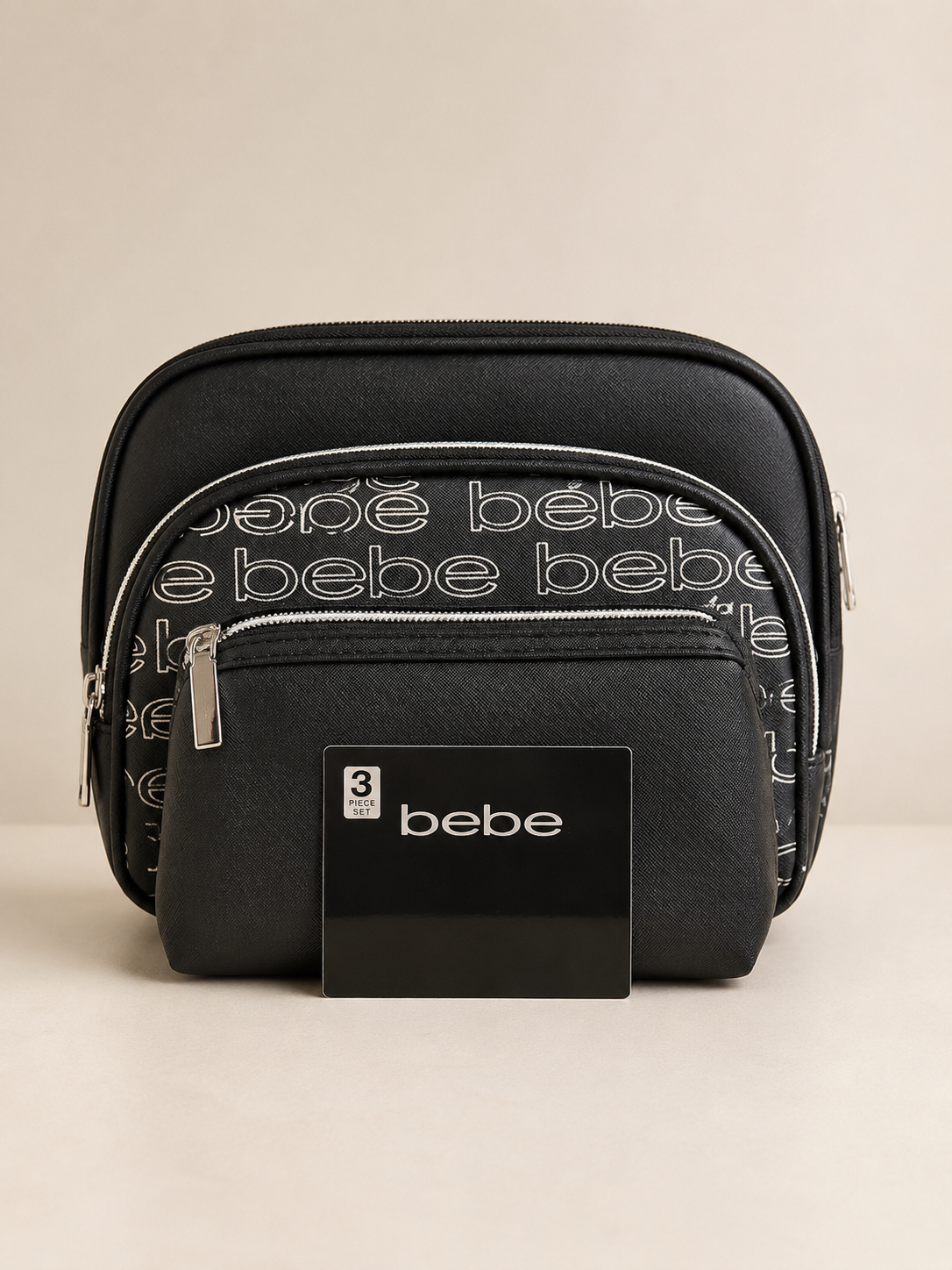 SET DE NECESERES BEBE 3 PIEZAS NEGRO