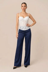 CORSET BLANCO DE ENCAJE FLORAL CON ESCOTE CORAZÓN