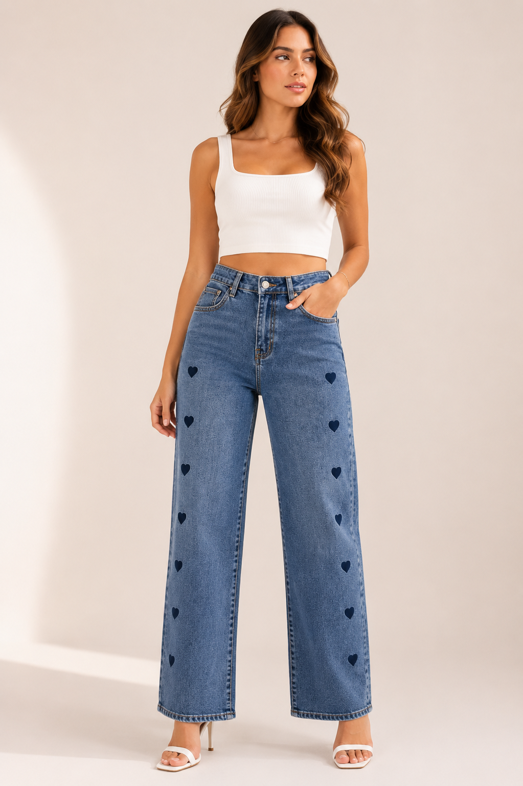 HEART DENIM JEANS