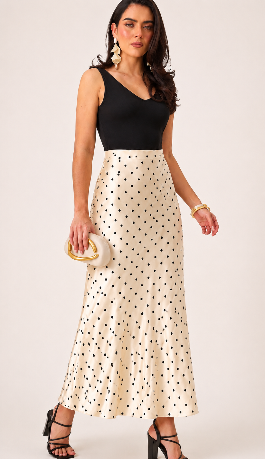 FALDA SATIN DOTS