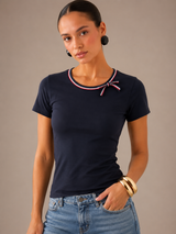 BLUSA TOMMY HILFIGER BOW NAVY