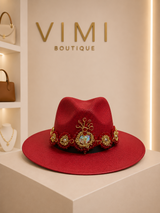 SOMBRERO VINO CON PEDRERÍA