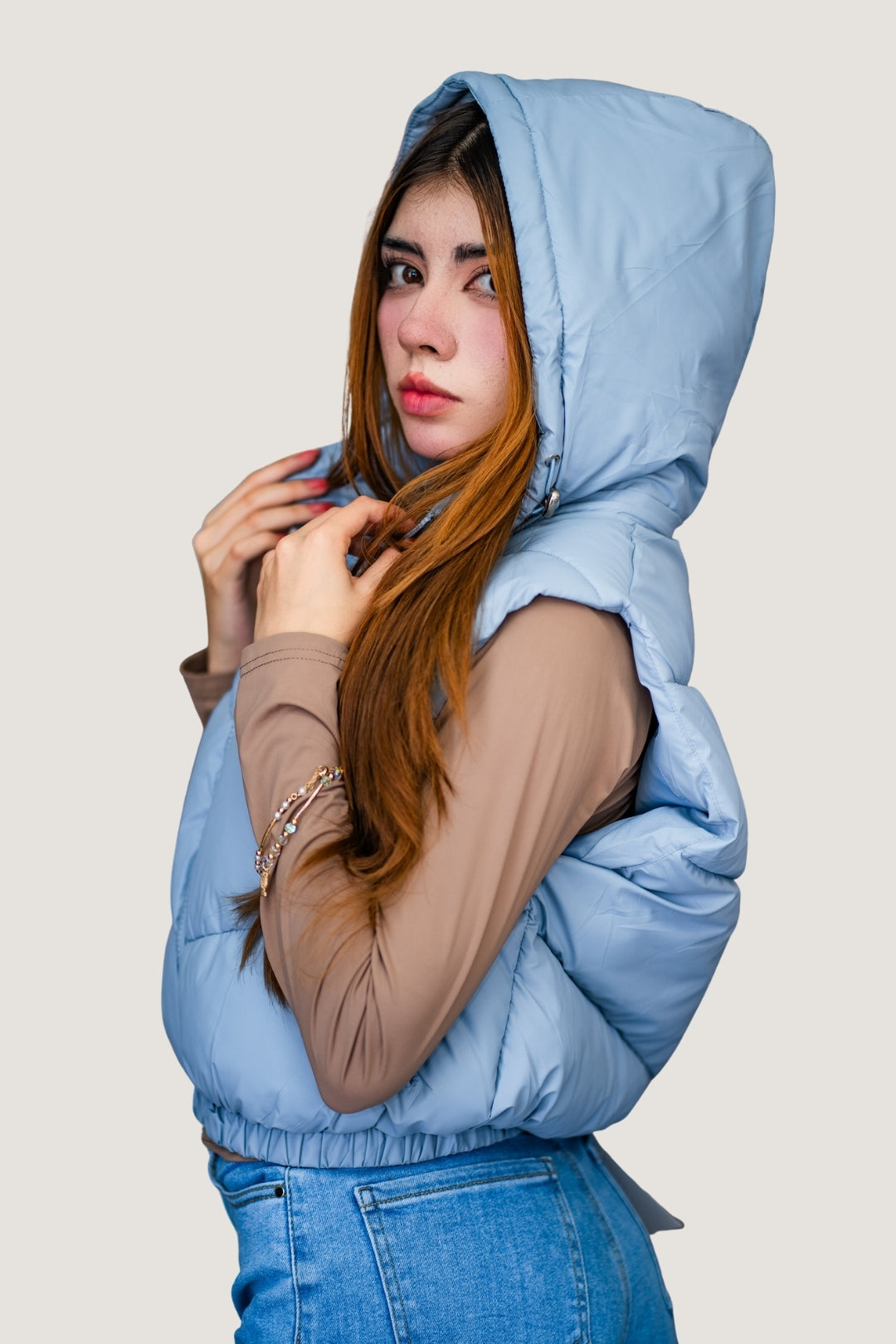 Chaleco Abullonado Color Azul