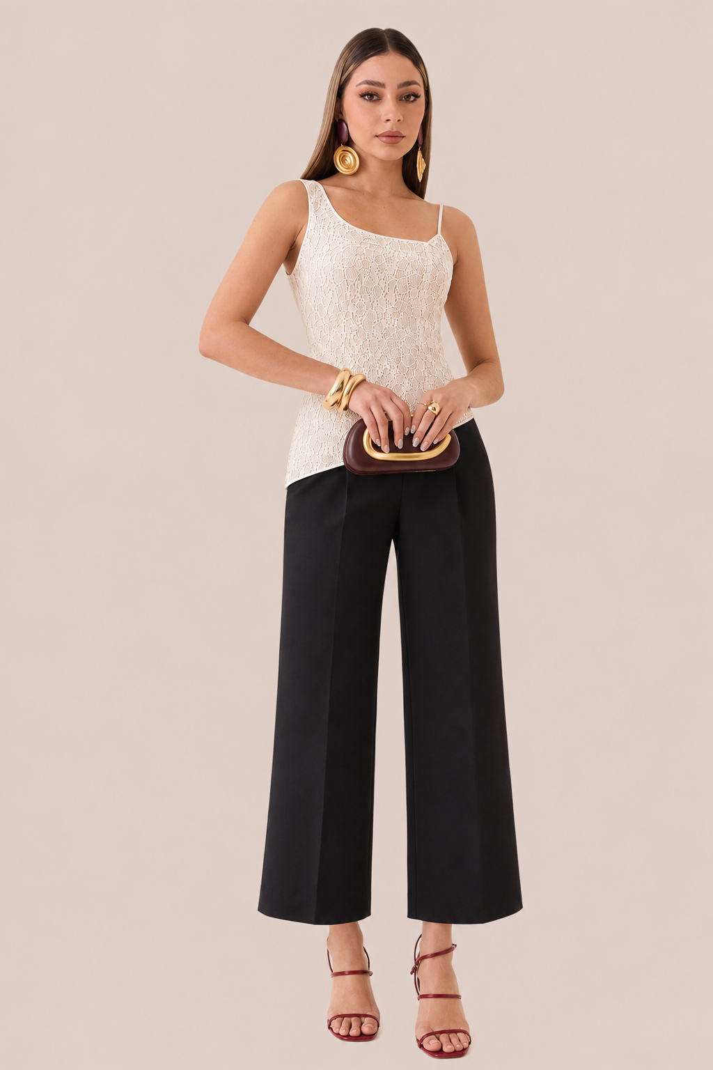 BLUSA LACE ASYMMETRIC BLANCA