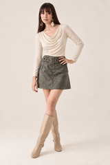 FALDA VINIPIEL URBAN OLIVE