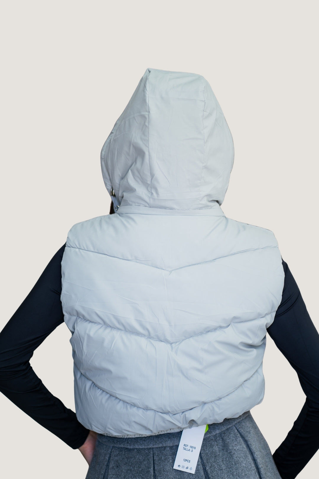 Chaleco Abullonado Color Gris