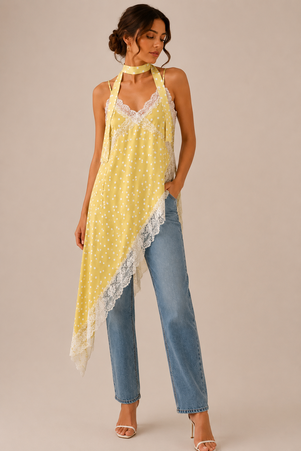 SUNSHINE DOT LACE TOP